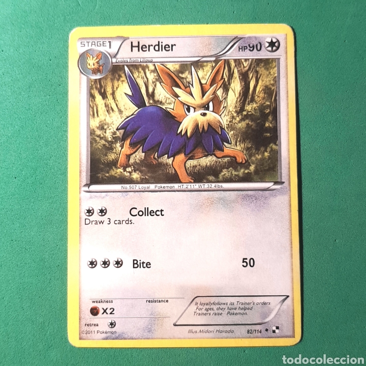 c-pk.01) carta pokemon - herdier - Buy Antique trading cards on  todocoleccion
