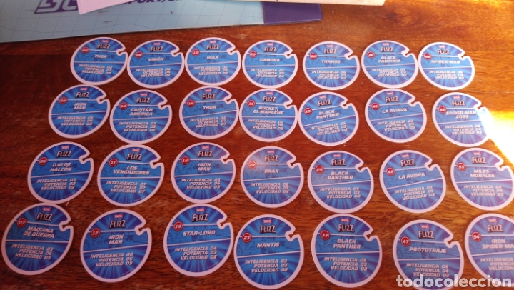 Trading cards: Lote 28 marvel tazos flizz - Foto 1