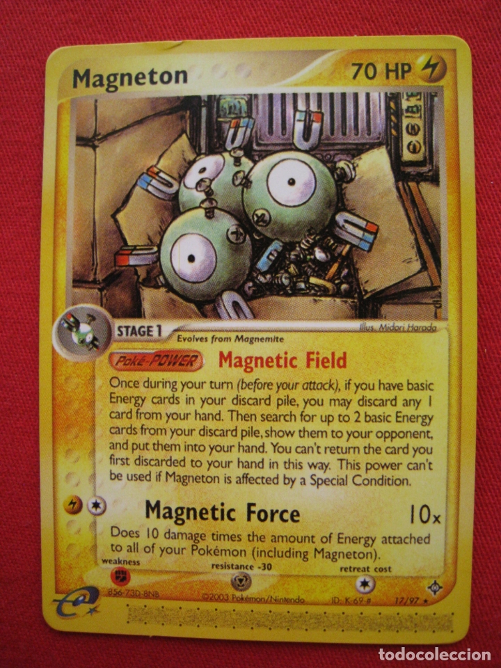 Trading cards: FICHA POKEMON - MAGNETON - EN INGLES. - Foto 2