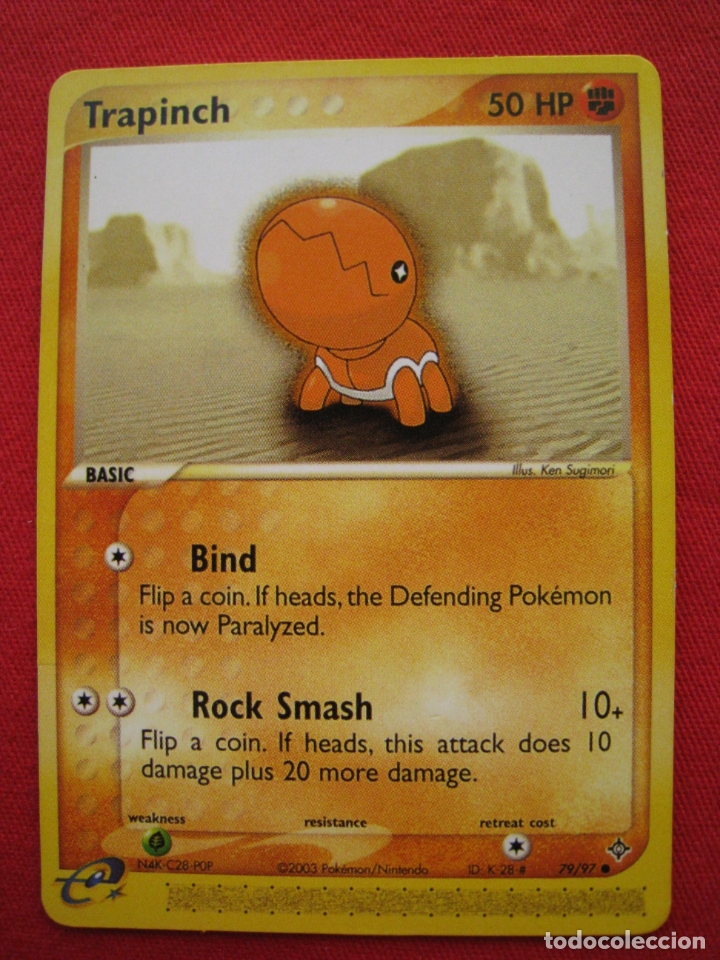 Trading cards: FICHA POKEMON - TRAPINCH - EN INGLES. - Foto 2