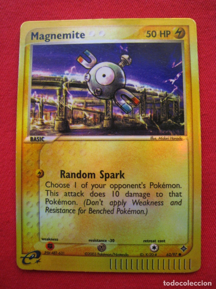 Trading cards: FICHA POKEMON - MAGNEMITE - EN INGLES. - Foto 2