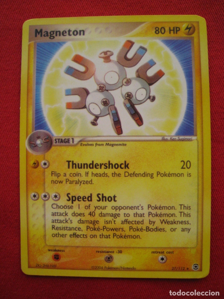 Trading cards: FICHA POKEMON - MAGNETON - EN INGLES. - Foto 2