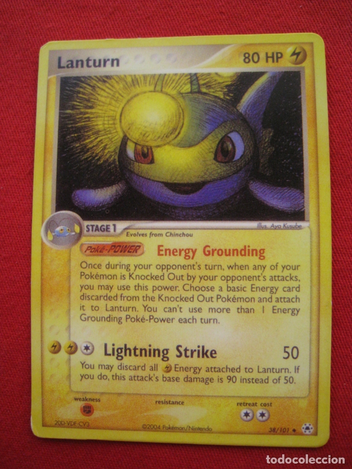 Trading cards: FICHA POKEMON - LANTURN - EN INGLES. - Foto 2