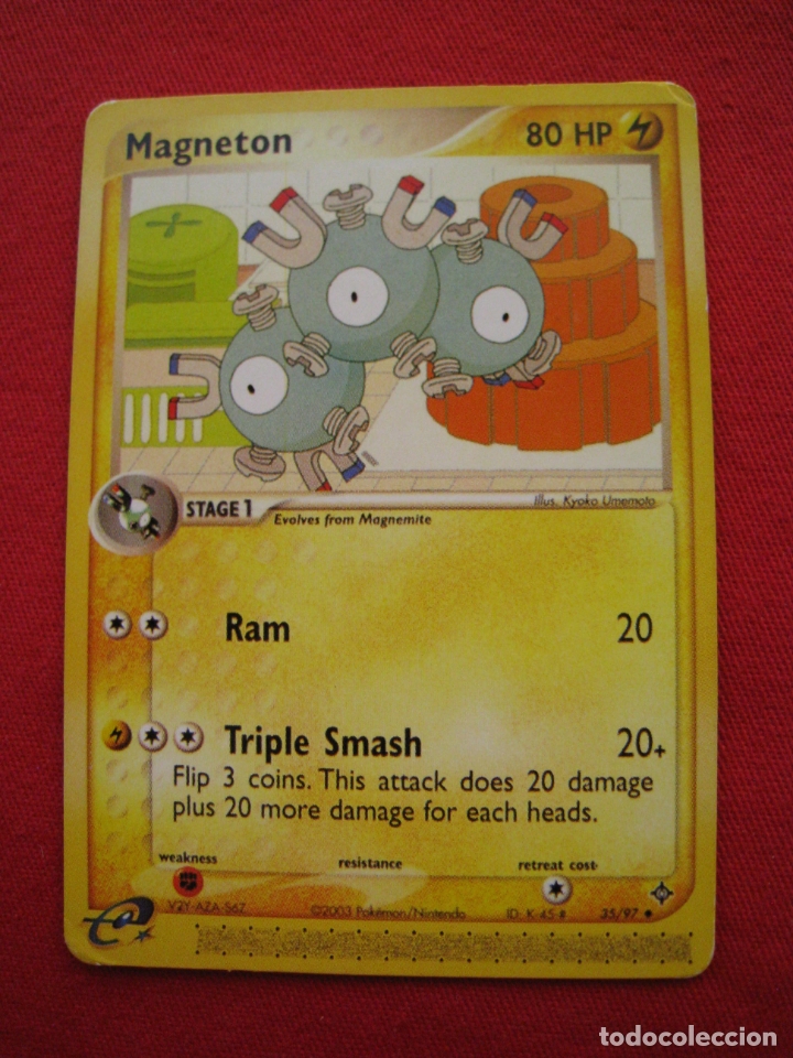 Trading cards: FICHA POKEMON - MAGNETON - EN INGLES. - Foto 2