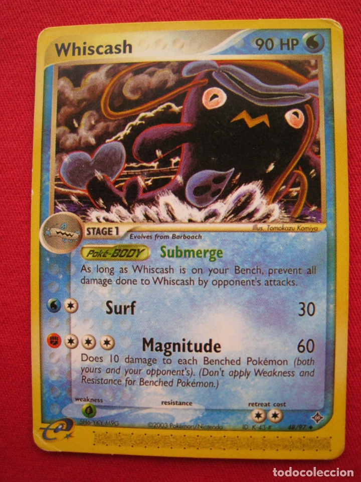 Trading cards: FICHA POKEMON - WHISCASH - EN INGLES. - Foto 2