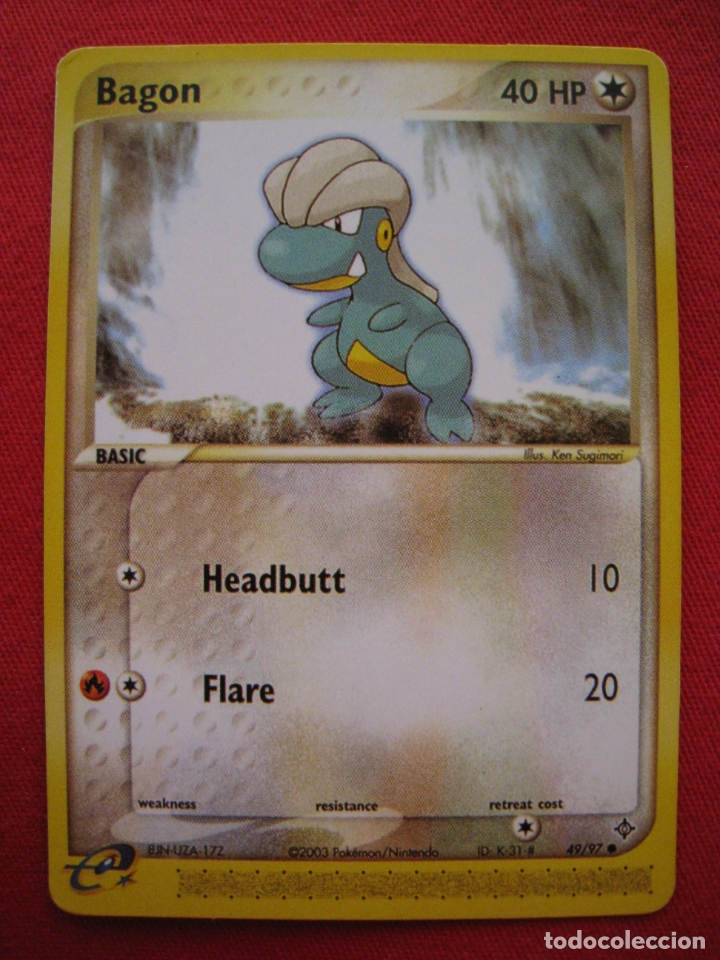 Trading cards: FICHA POKEMON  - BAGON - EN INGLES. - Foto 2