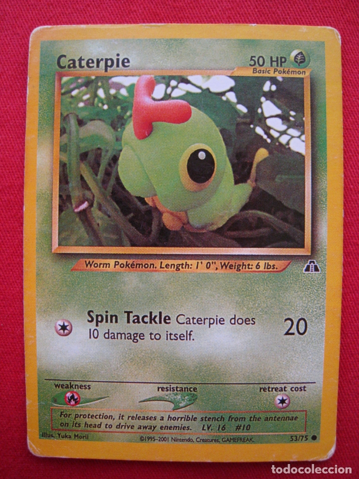 ficha pokemon - caterpie - en ingles. - Buy Antique trading cards on  todocoleccion