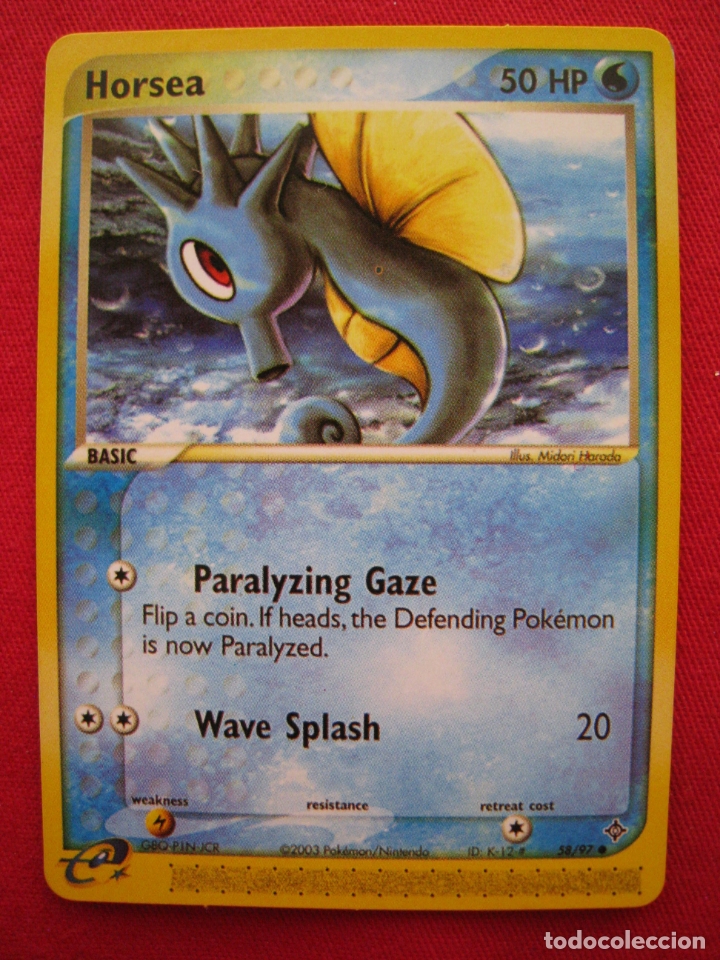 Trading cards: FICHA POKEMON - HORSEA - EN INGLES. - Foto 2