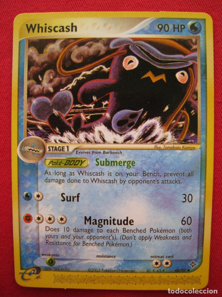 Trading cards: FICHA POKEMON - WHISCASH - EN INGLES. - Foto 2