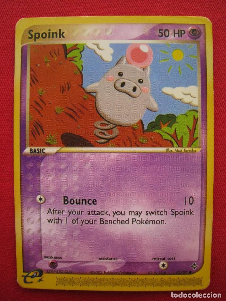 Trading cards: FICHA POKEMON - SPOINK - EN INGLES. - Foto 1