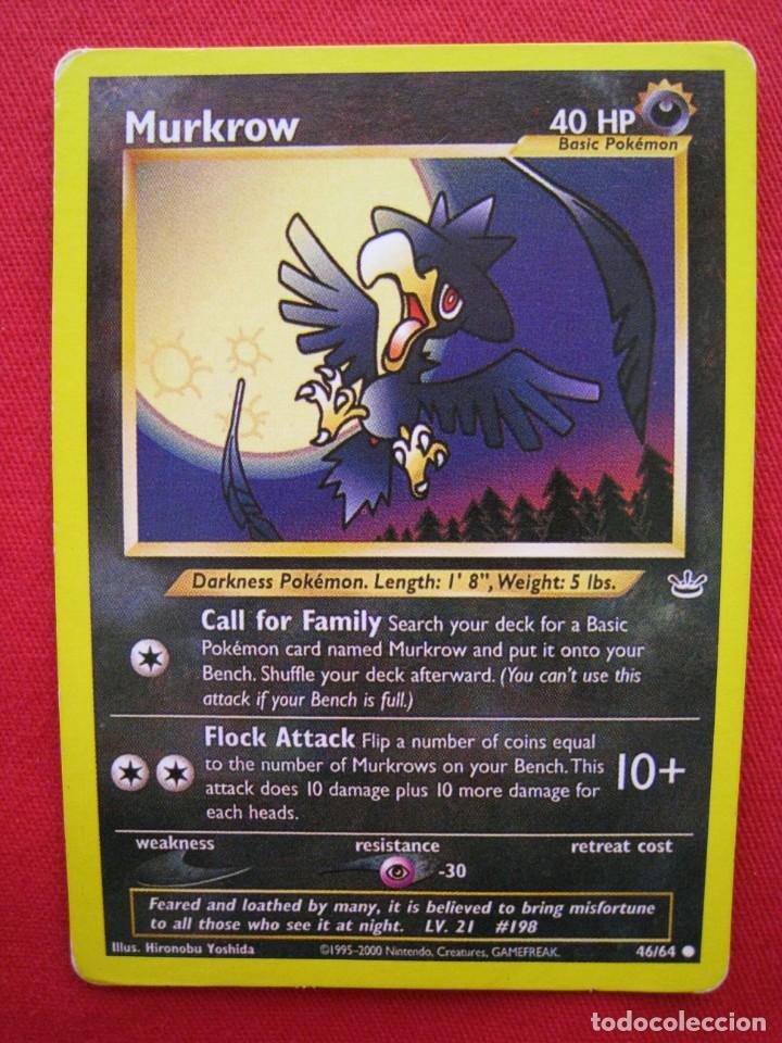Trading cards: FICHA POKEMON - MURKROW - EN INGLES. - Foto 1