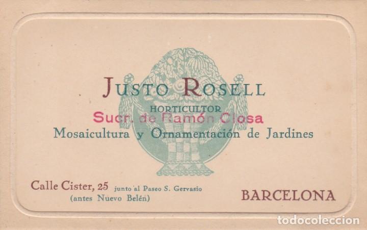Trading Cards: Justo Rosell Barcelona Horticultor Ram&oacute;n Closa