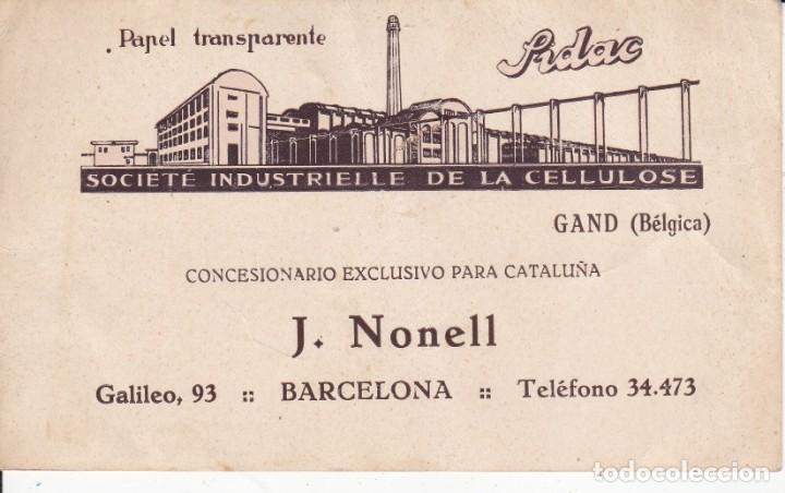 Trading cards: J. Nonell Barcelona papel transparente Pidac Gand B&eacute;lgica