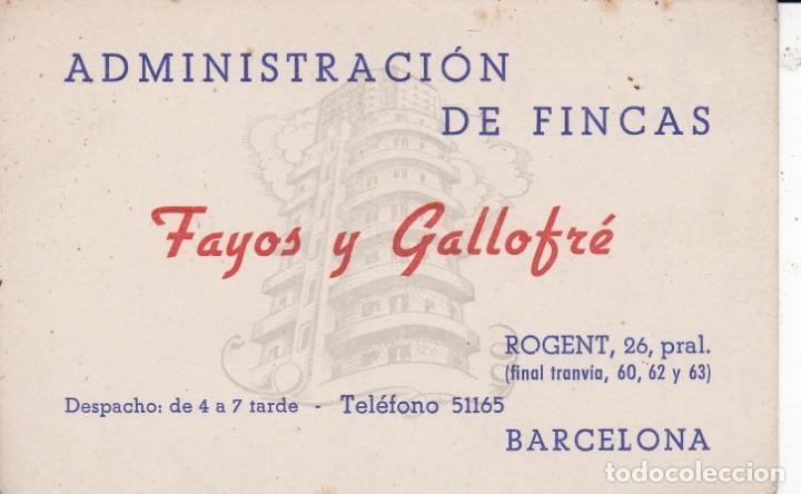 Trading cards: Administraci&oacute;n de Fincas Fayos y Gallofr&eacute; Barcelona