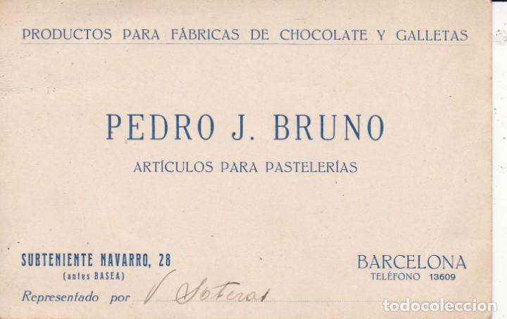 Trading cards: Pedro J. Bruno Barcelona productos para fabrica de chocolates y galletas