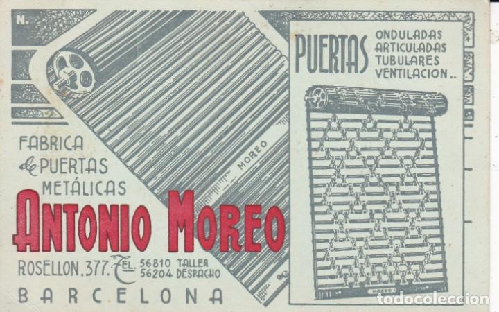 Trading Cards: Antonio Moreo Barcelona fabrica de puertas met&aacute;licas