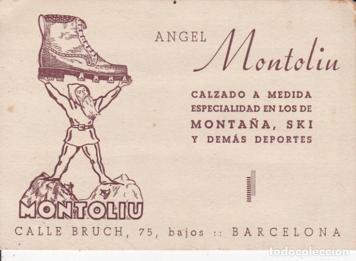 Trading Cards: Angel Montoliu calzado monta&ntilde;a ski calle Bruch Barcelona