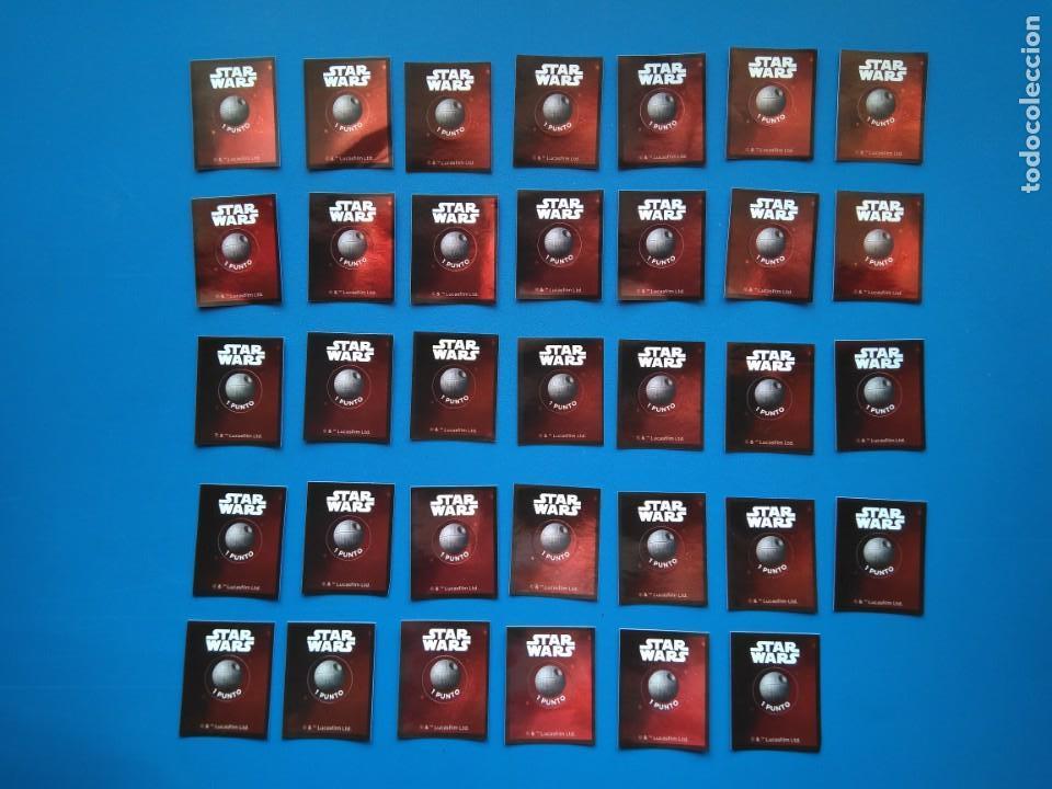 Trading cards: 34 PUNTOS SIN PEGAR DE LA CARTILLA DESCUENTO STAR WARS HEROES Y VILLANOS - CARREFOUR - 2016