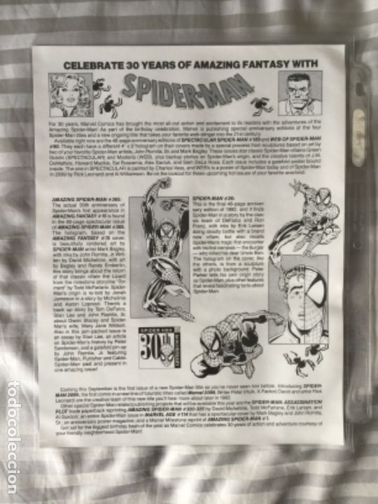Trading cards: SPIDER-MAN 30th ANNIVERSARY SHELL SHEET - Foto 2