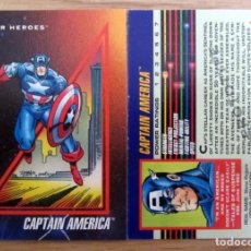 Trading Cards: CROMO CARD FICHA CAPTAIN AMERICA CAPITAN 1992 Nº 37 IMPEL MARVEL SUPERHEROES PROTOTYPE