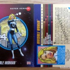Trading Cards: CROMO CARD FICHA INVISIBLE WOMAN MUJER 1992 Nº 34 IMPEL MARVEL SUPERHEROES PROTOTYPE