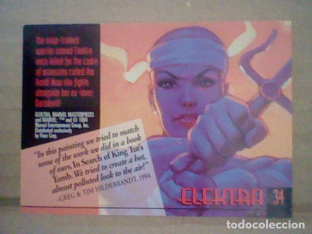 Trading cards: MARVEL MASTERPIECE TRADING CARD N&ordm; 34 ELEKTRA - Foto 2