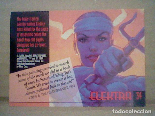 Trading cards: MARVEL MASTERPIECE TRADING CARD N&ordm; 34 ELEKTRA * - Foto 2