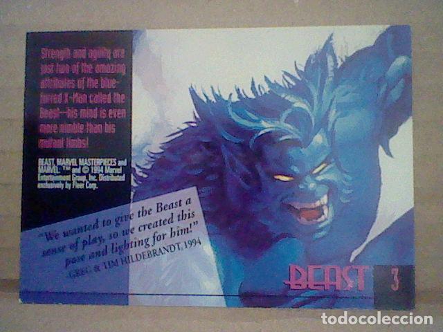 Trading cards: MARVEL MASTERPIECE TRADING CARD N&ordm; 3 BEAST - Foto 2