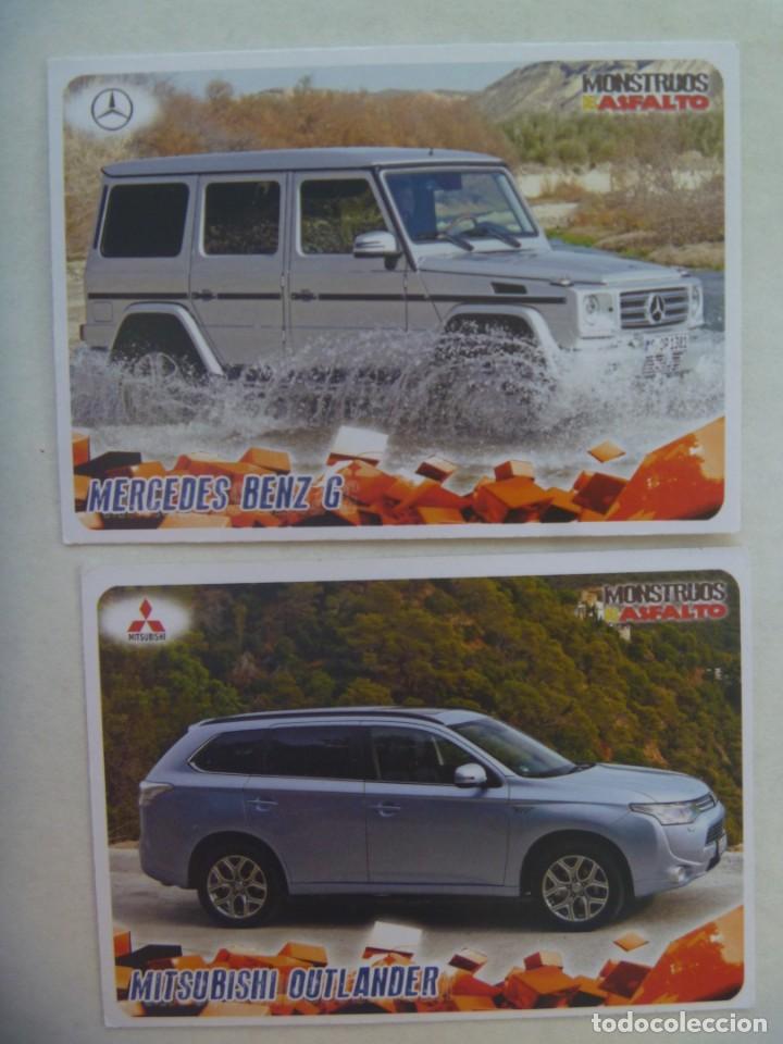 Trading Cards: LOTE DE 2 TRADING CARDS COLECCION MONSTRUOS DEL ASFALTO : COCHES 4 X 4 , MERCEDES BENZ Y MITSUBISHI