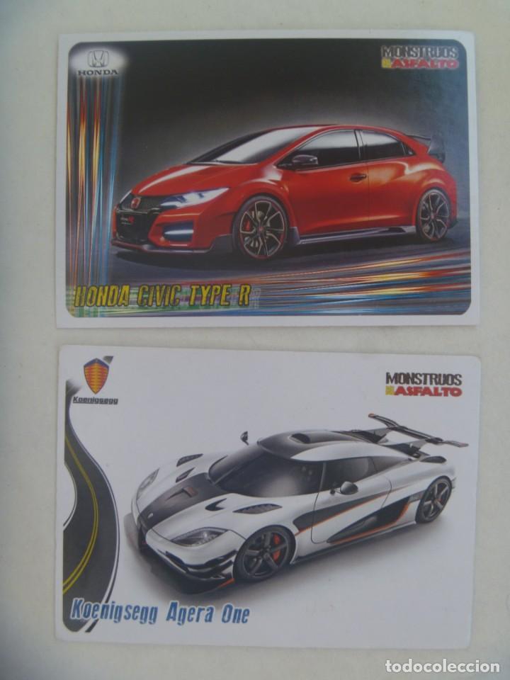 Trading Cards: LOTE DE 2 TRADING CARDS COLECCION MONSTRUOS DEL ASFALTO : COCHES HONDA Y KOENIGSEGG