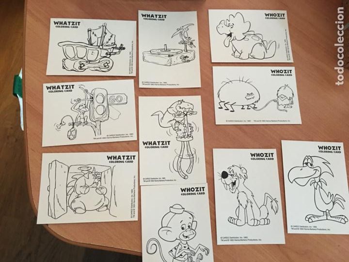 Trading Cards: COLECCION COMPLETA 10 TRADING CARDS PARA COLOREAR EN INGLES WHATZIT PICAPIEDRAS FLINSTONS (CRIP6)