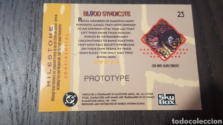 Trading cards: Trading card - DC - Milestone - Blood syndicate - Skybox - Prototype - Foto 2