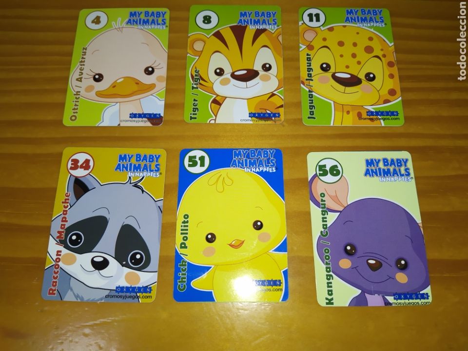 Sammelkarten: Lote 6 Cartas my Baby animals innappies. Oxygen cromos y juegos.