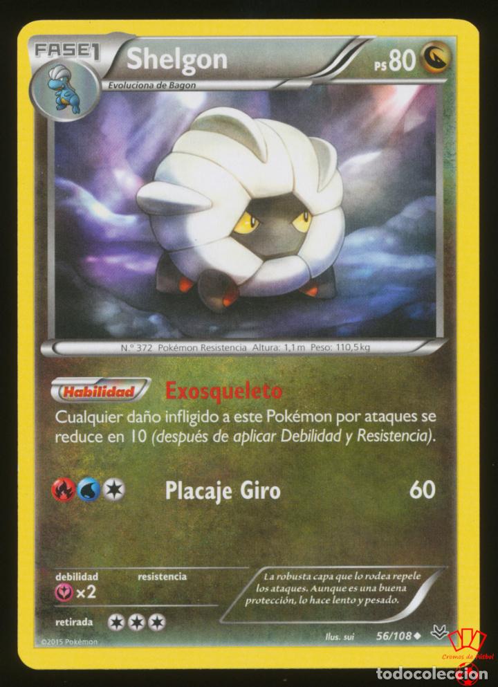 Trading Cards: #56/108. SHELGON - XY Cielos Rugientes (Roaring Skies) - Pokemon Trading Card/Carta
