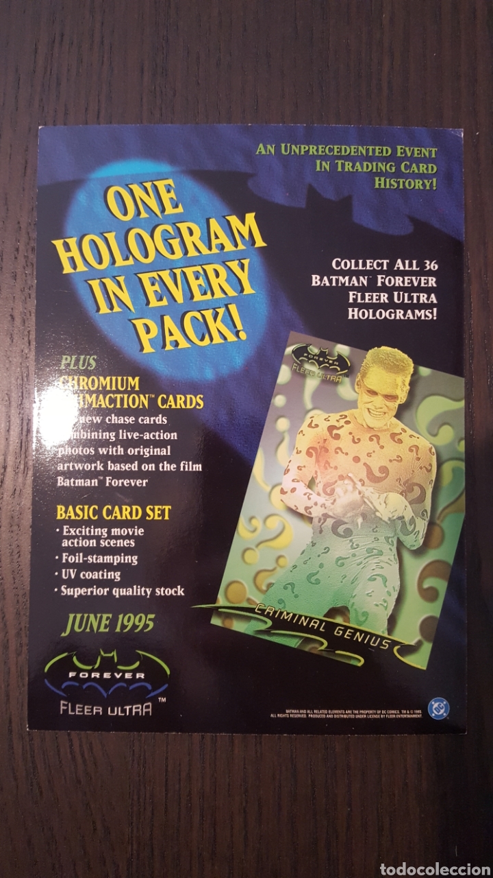 thumbnail image 2 of 1995 Fleer Batman Forever Trading Cards - Sealed Pack (6 Cards) - FREE SHIPPING 2 of 5