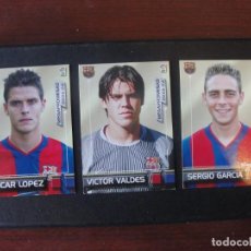 Trading Cards: SUPER LOTE 3 TRADING CARD MEGA PROMESAS 2003 2004 BARÇA VALDES - LOPEZ - SERGIO GARCIA - 395 404 388. Lote 252508815