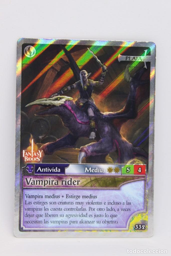 Trading cards: FANTASY RIDERS LA INVASI&Oacute;N DE LOS GIGANTES -N&ordm; 332 PLATA VAMPIRA RIDER ANTIVIDA PANINI