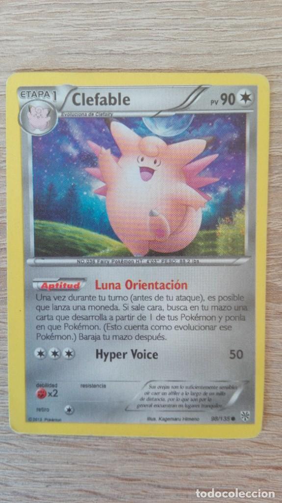 Cartas Colecion&aacute;veis: CLEFABLE N&ordm; 036 ETAPA 1 PV90 LUNA ORIENTACI&Oacute;N HYPER VOICE 50 // FAIRY POK&Eacute;MON // A&Ntilde;O 2013.