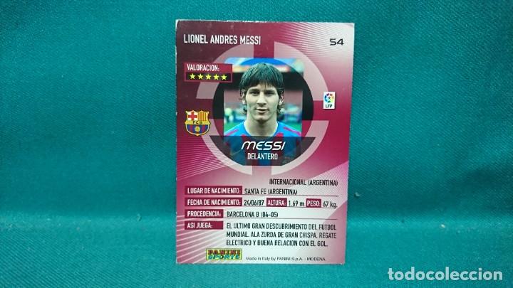 Trading cards: MEGA CRACKS 2006/2007, MESSI, CROMO 54, ERROR DE CORTE - Foto 2