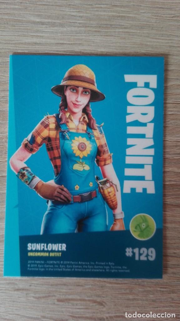 Trading cards: TRADING CARD-CARTA N&ordm; 129 SUNFLOWER-FORTNITE SERIES 1-EPIC GAMES-PANINI A&Ntilde;O 2019.