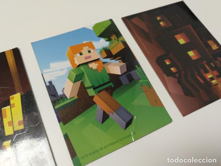 Trading cards: LOTE 3 CARTAS MINECRAFT STICKER PEGATINA - Foto 2