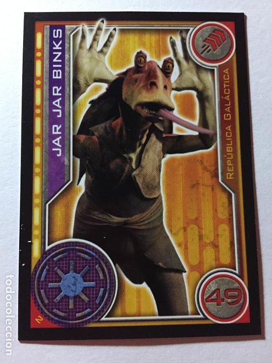 Trading cards: STAR WARS - 02 JAR JAR BINKS - CROMOS CARREFOUR - Foto 1