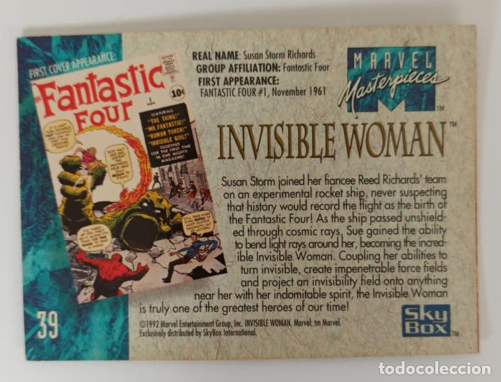 Trading cards: TRADING CARD: MARVEL MASTERPIECES N&ordm; 39 ( LA MUJER INVISIBLE ) - Foto 2