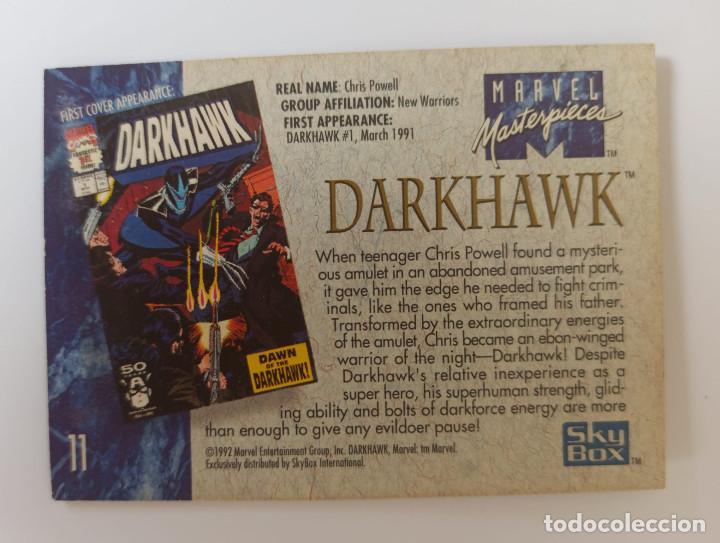 Trading cards: TRADING CARD: MARVEL MASTERPIECES N&ordm; 11 ( DARKHAWK ) - Foto 2