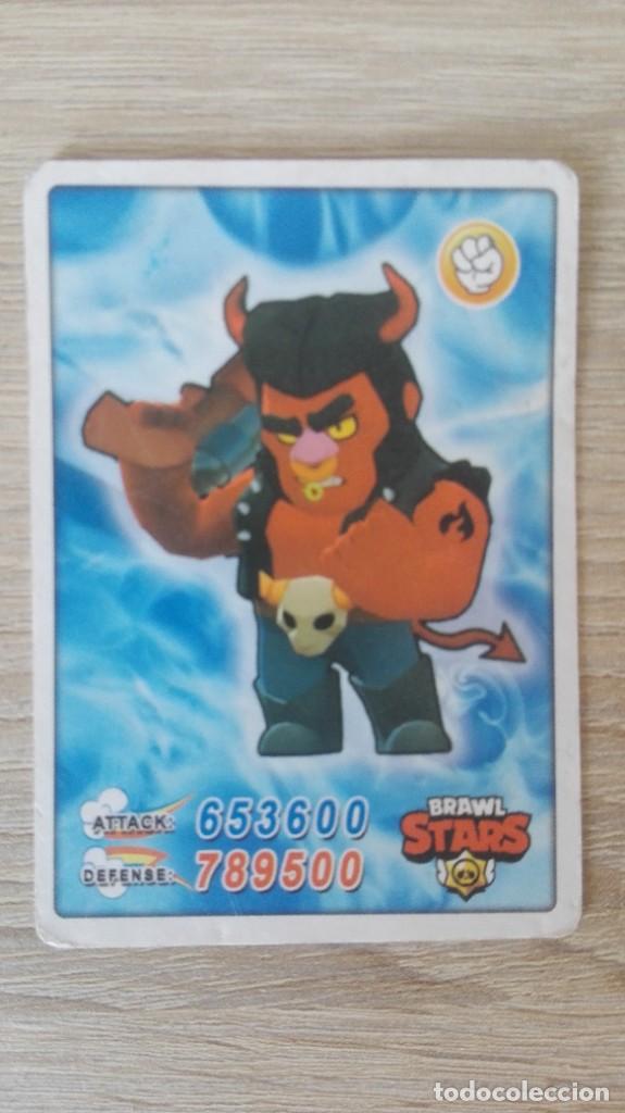 Trading cards: TRADING CARD-CARTA BRAWL STARS-ATTACK 653600 DEFENSE 789500.A&Ntilde;O 2018.