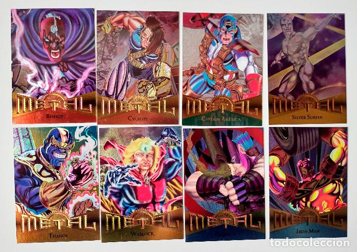 Trading Cards: MARVEL METAL 1995 TRADING CARDS Pack de 52 Trading Cards (49 + 3 repetidos) Iron-Man, Lobezno...