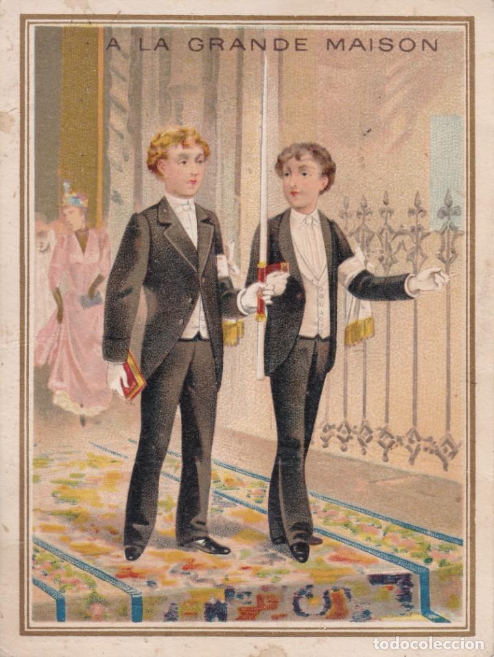 Trading Cards: A la Grande Maison finales siglo XIX Francia 9,5 x 13 ctms.