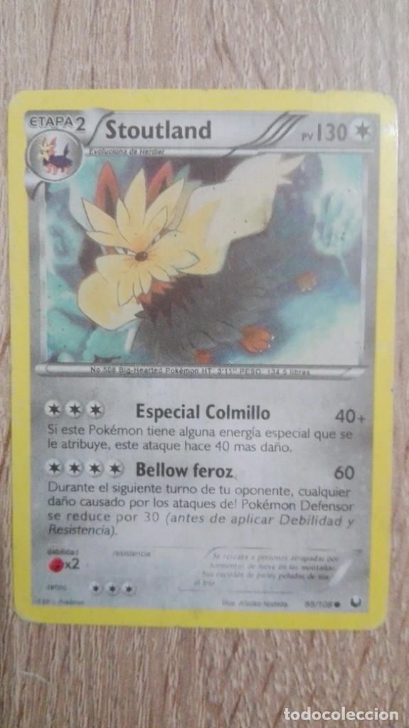 Cartas Colecion&aacute;veis: STOUTLAND N&ordm; 508 ETAPA 2 PV130 ESP. COLMILLO 40+ BELLOW FEROZ 60 //BIG-HEARTED POK&Eacute;MON// A&Ntilde;O 2012.