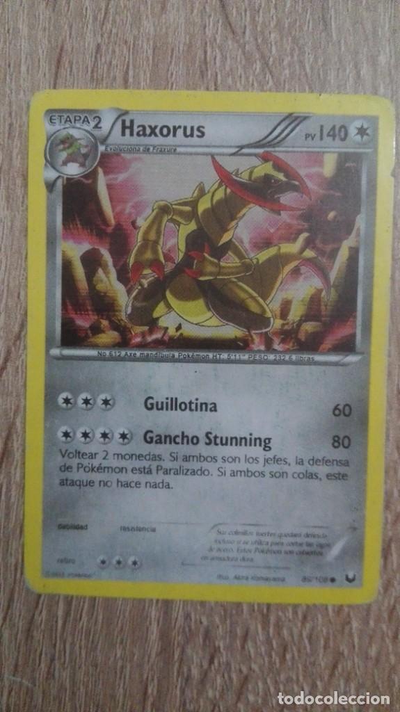 Cartas Colecion&aacute;veis: HAXORUS N&ordm; 612 ETAPA 2 PV140 GUILLOTINA 60 GANCHO STUNNING 80 //AXE MAND&Iacute;BULA POK&Eacute;MON// A&Ntilde;O 2012.