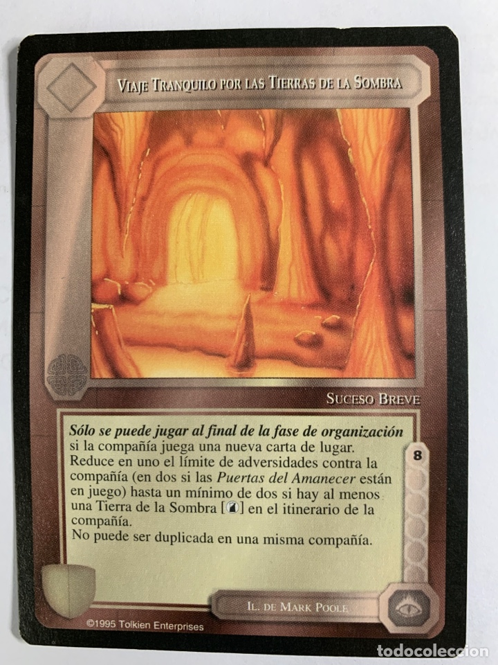 Trading cards: CARTA LIMITADA VIAJE TRANQUILO POR LAS TIERRAS DE LA SOMBRA BORDE NEGRO-EL SE&Ntilde;OR DE LOS ANILLOS
